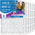 14x20x1 Air Filter MERV 13 Comparable to MPR 1500 - 2200 & FPR 9 Electrostatic Pleated Air Conditioner Filter 6 Pack HVAC AC Premium USA Made 14x20x1 Furnace Filters by AIRX FILTERS WICKED CLEAN AIR.