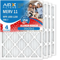 16x20x1 Air Filter MERV 11 Comparable to MPR 1000, MPR 1200 & FPR 7 Electrostatic Pleated Air Conditioner Filter 4 Pack HVAC Premium USA Made 16x20x1 Furnace Filters by AIRX FILTERS WICKED CLEAN AIR.