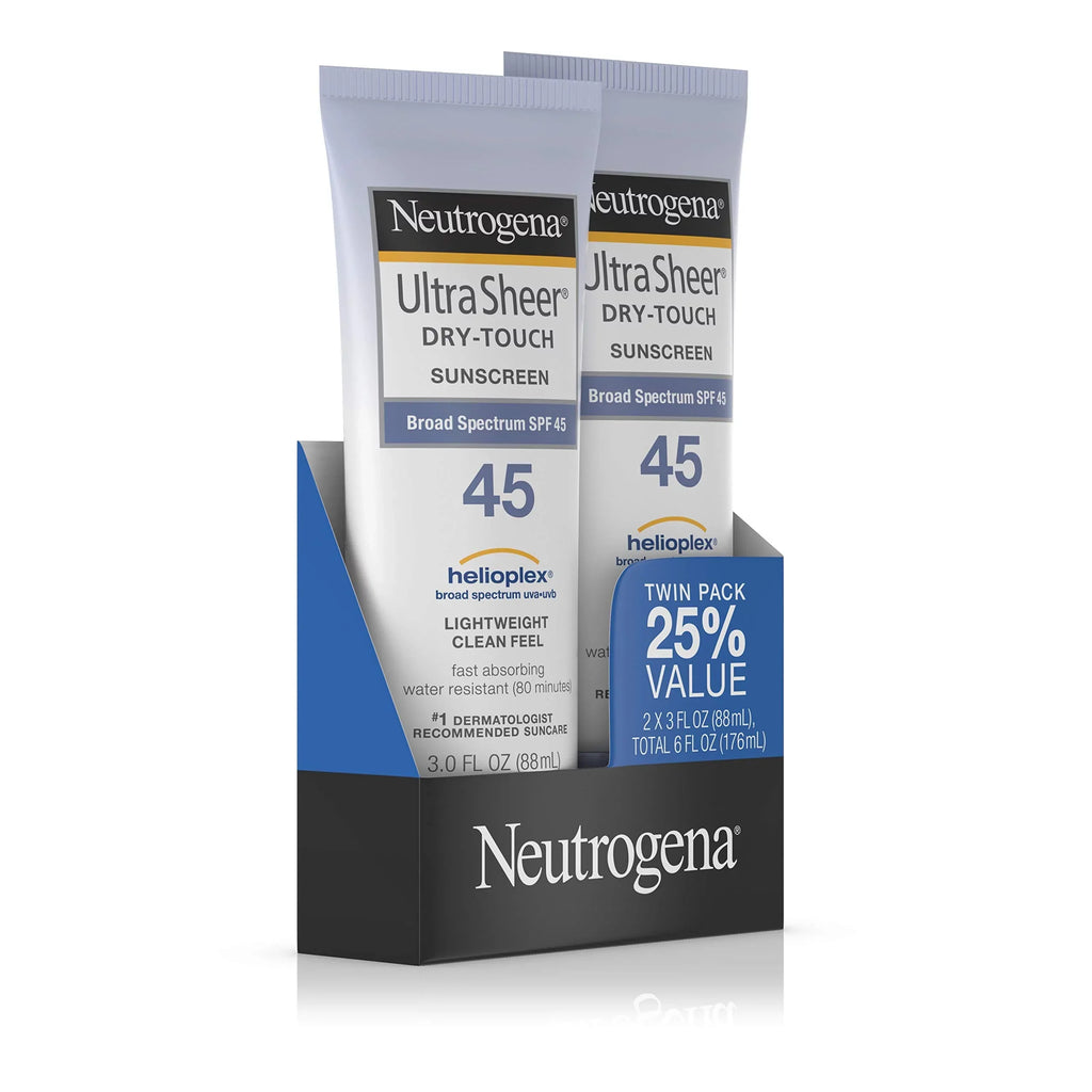 Get Ultimate Sun Protection with Neutrogena Ultra Sheer Dry-Touch Sunscreen SPF 45 - Pack of 2, 3 Oz Each!