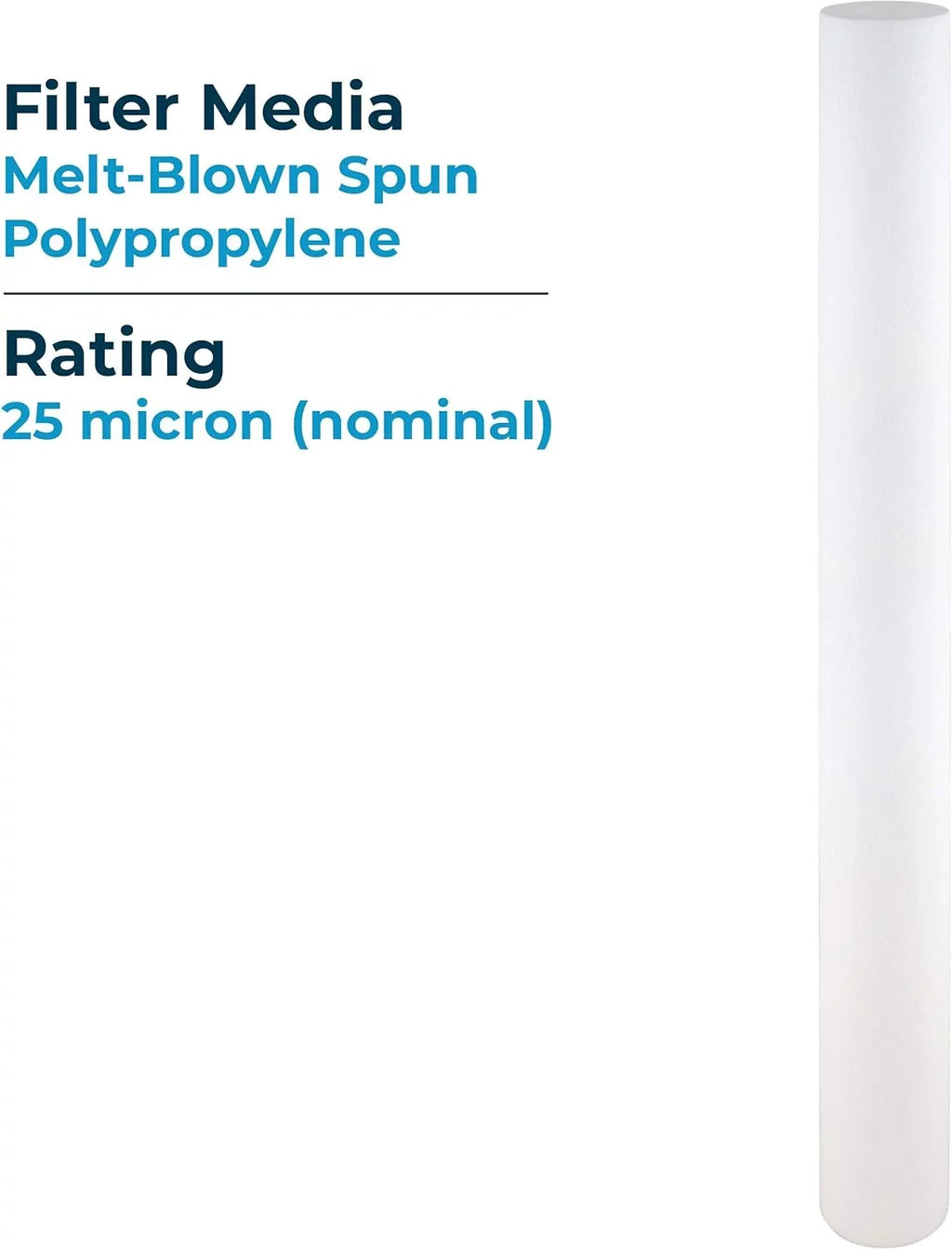 25 Micron Spun -Blown Polypropylene Sediment Water Filter Cartridge SDC-25-3025 P25-30 155224-43 (Case Of 20)
