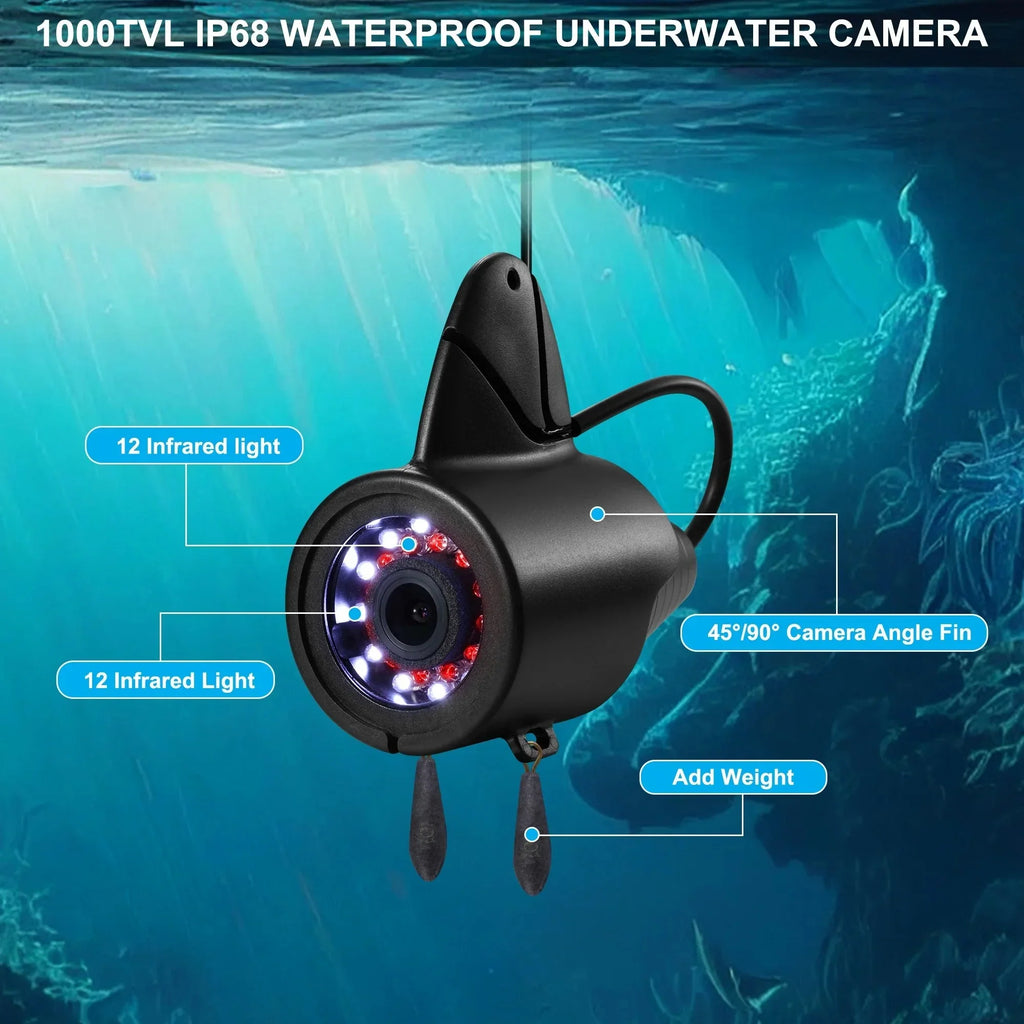 7 inch Ice Fishing Camera Underwater with Bracket Ice Fishing Fish Finder for Lake Vessel Kayak Ice Fishing