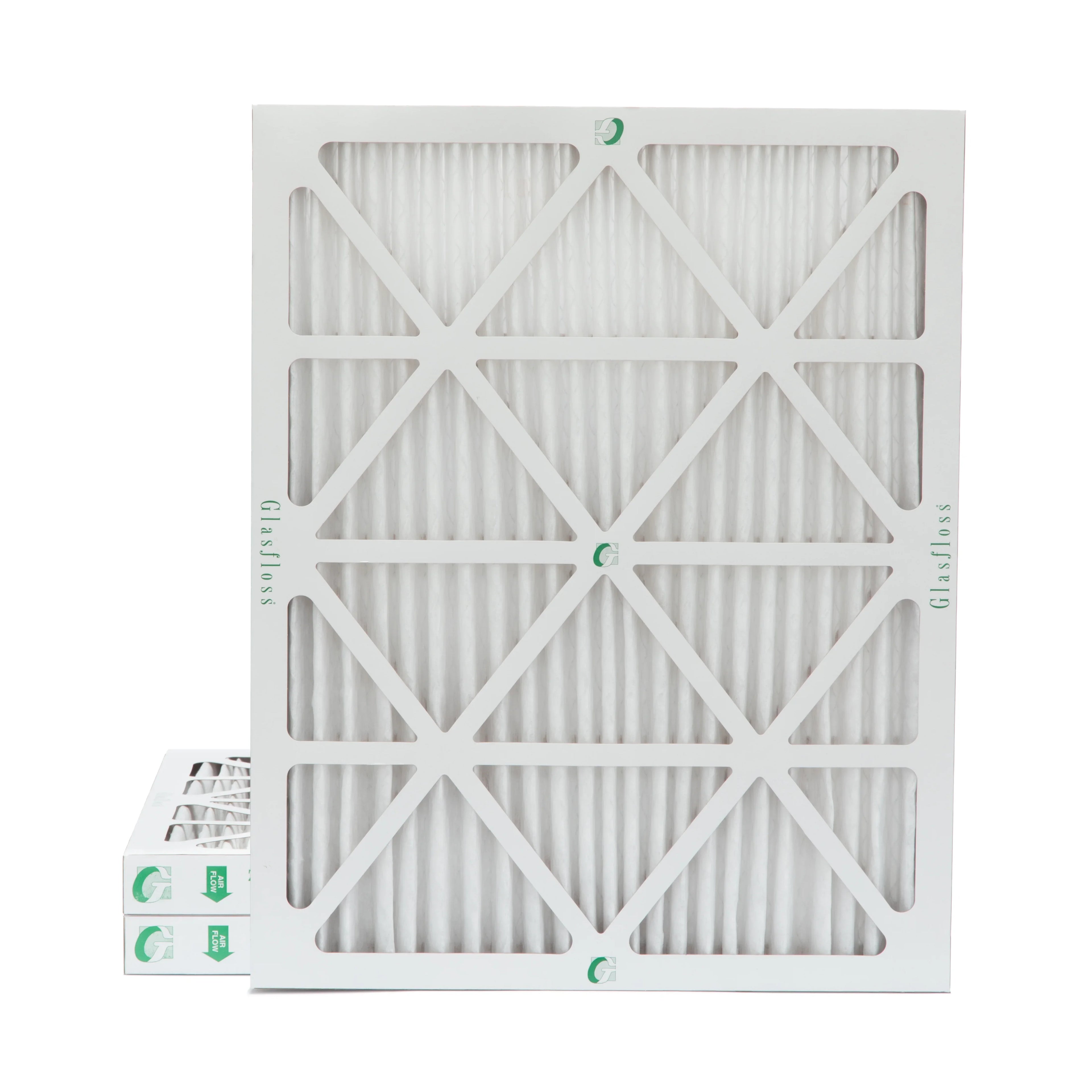 3 Pack of 18x25x2 MERV 10 Pleated 2" Inch Air Filters by Glasfloss. Actual Size: 17-1/2 x 24-1/2 x 1-3/4